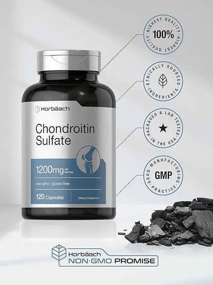 Horbaäch Chondroitin Sulfate 1200mg | 120 Capsules | Non-GMO & Gluten Free Supplement
