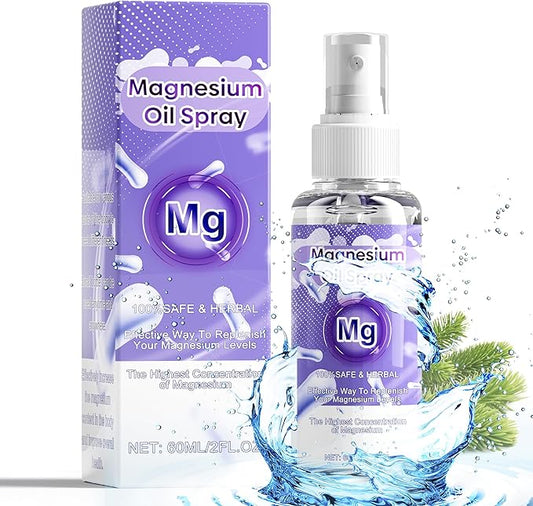 Magnesium Oil Spray, 60Ml 100% Pure Organic Magnesium Oil Spray Skin & Body Extra Strength, Magical Magnesium Skin for Feet, Sleep, Relax, Easy to Absorb and Use