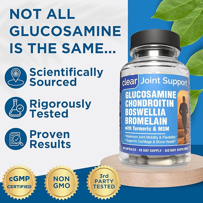 Joint Supplements for Women – Glucosamine Chondroitin MSM Turmeric Boswellia – Trusted by Women – Boosts Collagen & Cartilage - Joint Flexibility & Mobility – Joint Discomfort Relief - 90 Caps
