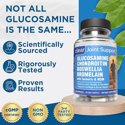 Joint Supplements for Women – Glucosamine Chondroitin MSM Turmeric Boswellia – Trusted by Women – Boosts Collagen & Cartilage - Joint Flexibility & Mobility – Joint Discomfort Relief - 90 Caps
