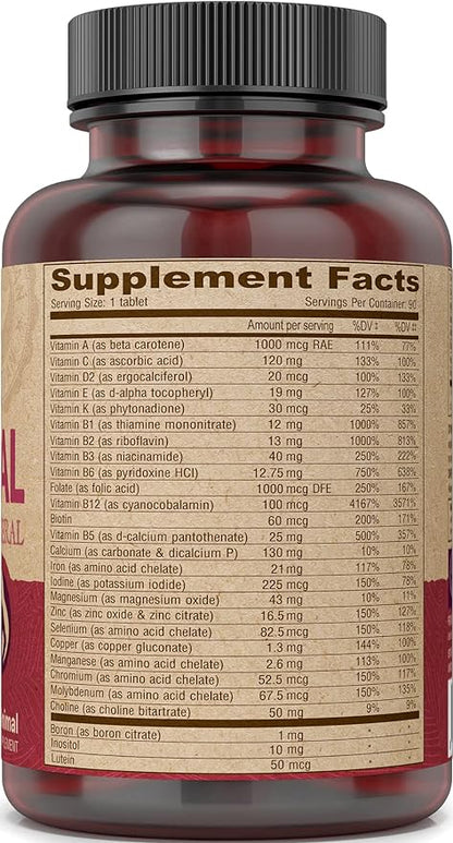 DEVA Vegan Prenatal Multivitamin and Mineral Supplement - Once-Per-Day Formula - Vitamins A, C, D, E, K, B Complex, with Folate & Chelated Iron - 90 Coated Tablets, 1-Pack