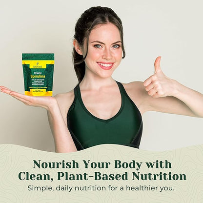 Organic Spirulina | BioDynamic Cracked Cell Wall, Chlorophyll-Rich, Vitamins, Minerals | Vegan Tablets (200 mg) ((1000)