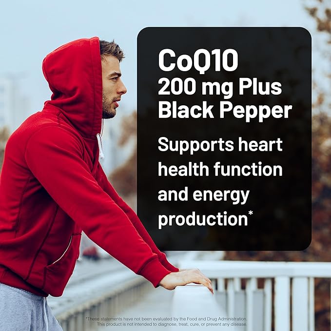 NatureWise CoQ10 200mg Softgels, High Absorption Coenzyme Q10 with BioPerine Black Pepper - Antioxidant for Heart Health + Cellular Energy - Vegan, Non-GMO, Gluten-Free - 90 Count[3-Month Supply]