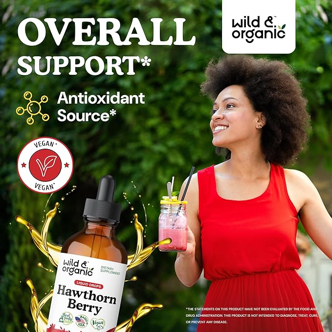 Wild & Organic Arjuna Tincture 4 fl oz & Hawthorn Berry Tincture 4 fl oz