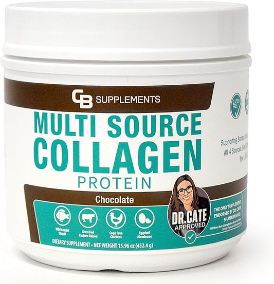 Multi Collagen Protein – Hydrolyzed Collagen for Joint, Skin, Gut, Hair & Nail Health – Chocolate Flavored Powder with Types I, II, III, V & X – Grass-Fed & Clean – 58 Servings