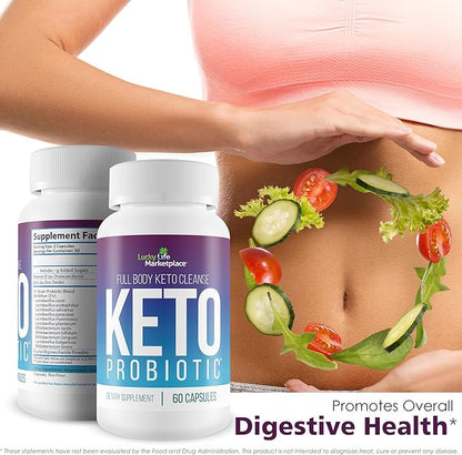 Keto Probiotic - 40 Billion Cfu - Promote Digestive Health, Immune Health, & Gut Health - Keto Friendly Probiotic - Full Body Keto Cleanse Aid - Reduced Bloating - Keto Probiotics for Men & Women