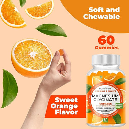 Magnesium Glycinate Gummies for Kids & Adults Women & Men - Sugar Free Gluten Free Non-GMO Vegan Chewable Supplement (2 Pack)