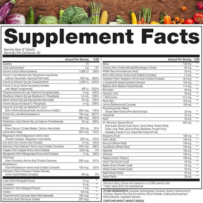 Dr. Mercola Whole Food Multivitamin Plus Vital Minerals Dietary Supplement, 30 Servings (240 Tablets)