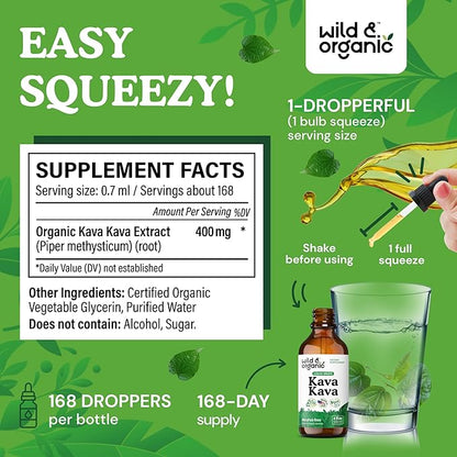 Wild & Organic Kava Kava Tincture 4 fl oz & Lemon Balm Tincture 4 fl oz