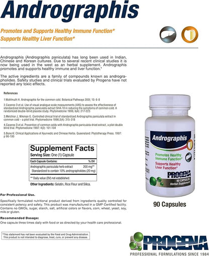 PROGENA - Andrographis Immune Support - 200mg (90 Capsules)