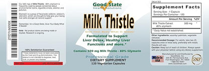 Good State - Milk Thistle Extract - (500 mg) (80% silymarin) (120 veggie capsules)