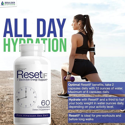 ResetIF, 7 Energy Electrolytes, Methyl B12 & Methly Folate, Green Tea & Green Coffee Extracts, B Complex, Zinc, 72 Trace Minerals