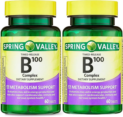 SCHMIDT EMPIRE B-100 Complex High Potency, Time Release Tablets – Metabolism & Nervous System Support, 60 Tablets, 60-Day Supply, Gluten-Free (Pack of 2)
