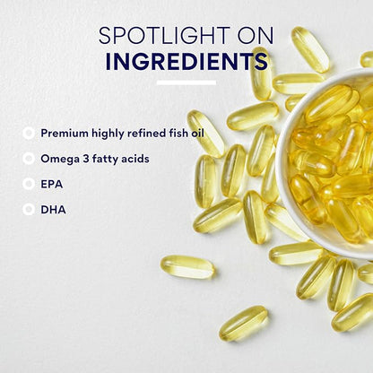 Research Verified Omega 3-1800mg Omega 3 Fish Oil - High 900mg EPA + 600mg DHA - No Aftertaste - 60 Softgel Capsules - 3 Bottles