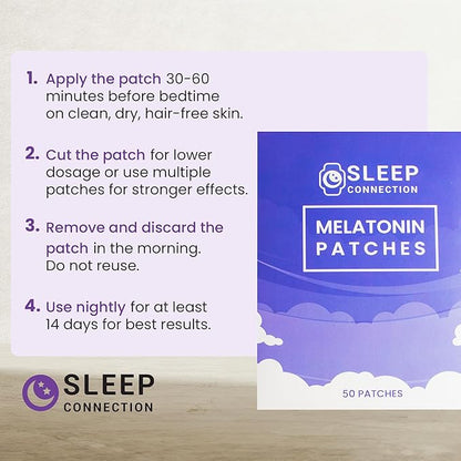 Melatonin Patches for Adults - 60 Beige Sleep Patches for Adults, Skin Friendly, Sleep Promoting Stickers with Natural Ingredients - Supports Better Sleep & Relaxation - 2 packs of 30