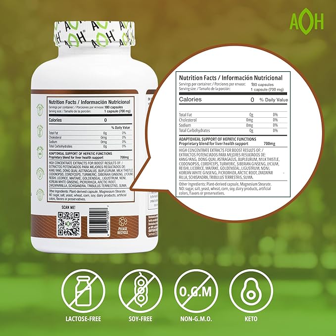 Liver Supplement – Clean, Detox and Repair Formula, Herbal Liver Support Supplement with Milk Thistle (180 Capsules)