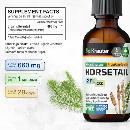 BIO KRAUTER Horsetail Tincture 2 Fl. Oz. & Gotu Kola Tincture 2 Fl. Oz.