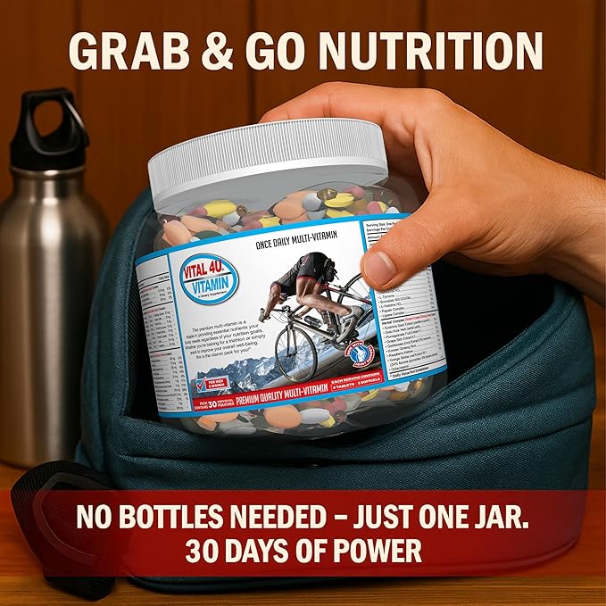 VITAL 4U® Vitamin - Premium Multivitamin for Men and Women | Supports Immune System, Energy, Heart Health, and Body Functions Plus Sports Nutrition with Joint Support - 30 Servings