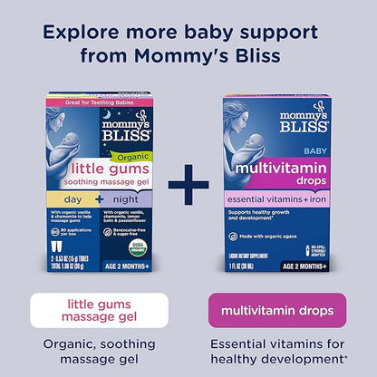 Mommy's Bliss Organic Baby Bedtime Drops + Overnight Immunity Support*, Promotes Restful Night, Melatonin Free, Age 4 Month+, 2 Fl Oz