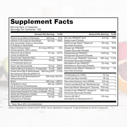 Methyl Multi Without Iron Methylated Multivitamin for Men & Women, 120-Day Supply | Methyl B12 & Methylfolate (5-MTHF) for MTHFR Support | Pharma Grade Multivitamin & Multimineral For Health, 240 Caps