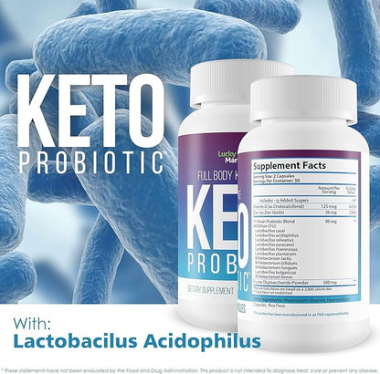 Keto Probiotic - 40 Billion Cfu - Promote Digestive Health, Immune Health, & Gut Health - Keto Friendly Probiotic - Full Body Keto Cleanse Aid - Reduced Bloating - Keto Probiotics for Men & Women