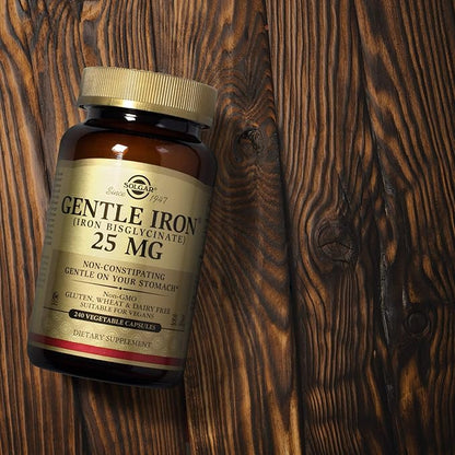 Solgar Gentle Iron, 240 Vegetable Capsules - Ideal for Sensitive Stomachs - Non-Constipating - Red Blood Cell Supplement - Non GMO, Vegan, Gluten Free, Dairy Free, Kosher - 240 Servings