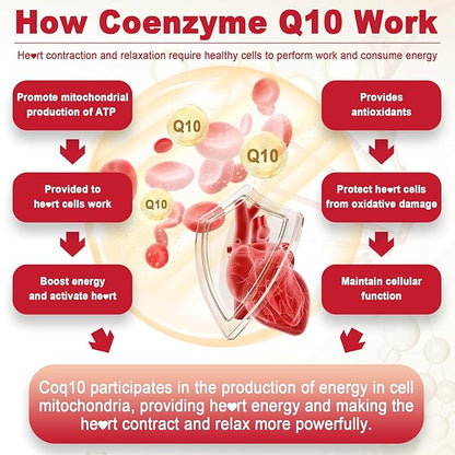 Sugar Free CoQ10 Filled Gummies 250MG, Coenzyme Q10 w/Magnesium Glycinate, Niacin No-Flush Vitamin B3, E & Folic Acid, High Absorption CoQ10 for Cellular Energy & Antioxidant, 120Cts