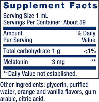 Life Extension Fast-Acting Liquid Melatonin – Sleep & Cellular Health Support Supplement – Gluten-Free – Non-GMO – Citrus-Vanilla Flavor – Net Wt. 2 fl.oz. (59 Servings)