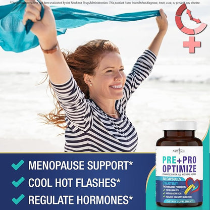 Pro Optimize Probiotics for Women, Menopause, 70 Billion CFU, Digestive Health - Relief for Bloating, Hot Flashes, Joint Support, Night Sweats - Gut Health & Metabolism - Dong Quai (120 (Pack of 2))