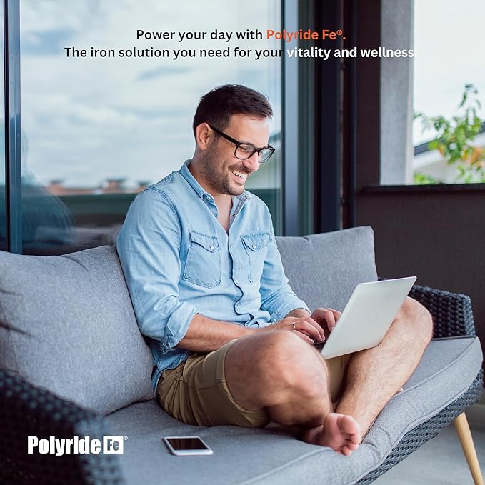 Seaford Pharmaceuticals Inc, Polyride Fe Polysaccharide Iron Complex, Deficiency Anemia, Easy on the Stomach with Energy Support and 150 mg Elemental Iron, | 350 mg - 30 Capsules