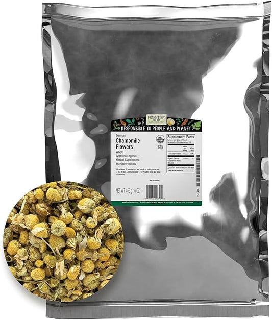 Frontier Co-op Organic Whole Chamomile Flowers 1lb
