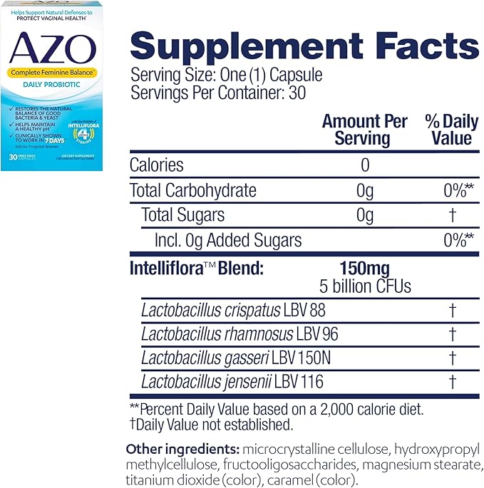 AZO Cranberry Pro Urinary Tract Health Supplement 600mg PACRAN, 1 Serving = More Than 1 Glass of Cranberry Juice 100 CT + Complete Feminine Balance Daily Probiotics for Women 30 Count