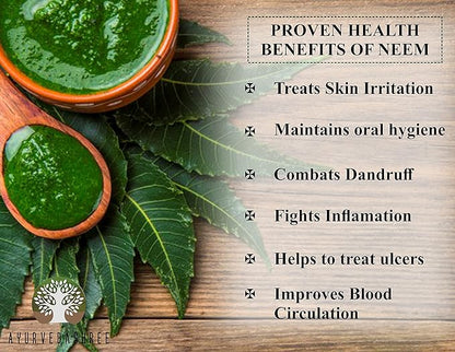 Neem Leaf Powder 100 Gm | Azadirachta Indica | Wild Crafted Neem Leaf Powder | Very Bitter Neem Supplement for Skin Hair and Detox | Non GMO, Gluten Free, Vegan