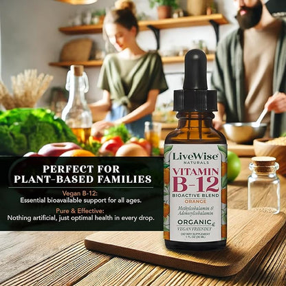 Liquid B12 Vitamin Sublingual – All-Natural Liquid Vitamin Vegan B12 Drops – Non-GMO Adenosylcobalamin Methylcobalamin B12 Supplement – Boost Your Immune System, Metabolism, Energy and Focus!
