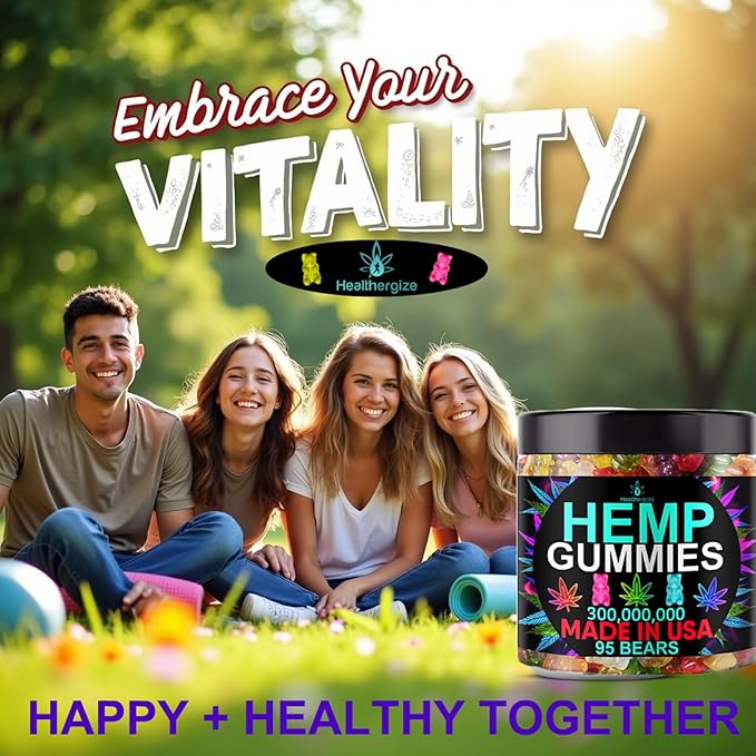 Hemp Gummies Sleep Relaxation Edibles-Natural Fruity Flavors Gummy Bears for Bedtime-Advanced Hemp Oil Infused-Made in USA