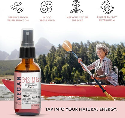 Immunity Pack Liquid Vitamins (Pack of 3) Sambucus Nigra Elderberry Mist, Zinc Boost Mist and Vitamin C Mist (Extra Strength) and Organic Vegan Vitamin B12 Supplement Liquid Mist