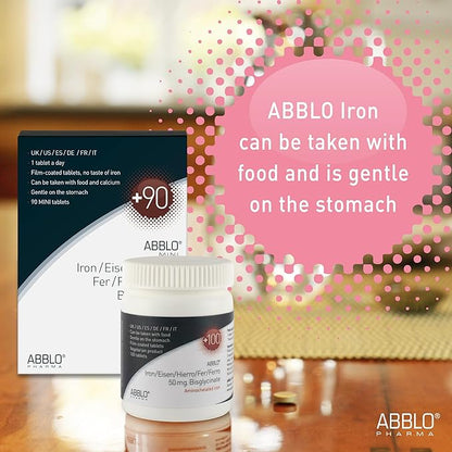 25mg. ABBLO Iron Bisglycinate is Very Gentle on The Stomach, and can be Taken with Food and Calcium Tablets.