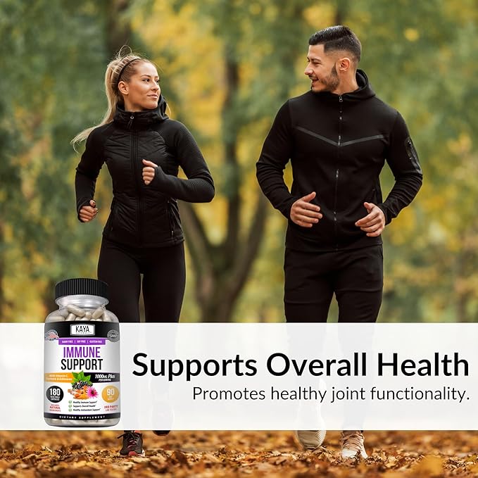 Kaya Naturals Elderberry Immune Support with Zinc and Vitamin C for Adults, Probiotics & Turmeric 1000mg Immune System Booster Sambucus Elderberry Capsules - 180 Count