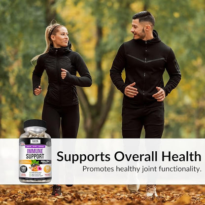 Kaya Naturals Elderberry Immune Support with Zinc and Vitamin C for Adults, Probiotics & Turmeric 1000mg Immune System Booster Sambucus Elderberry Capsules - 180 Count