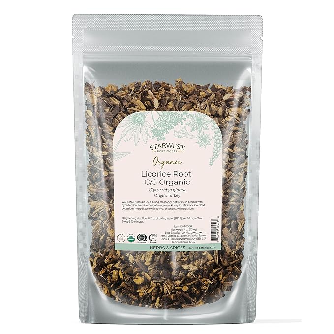 Starwest Botanicals Organic Licorice Root Tea Loose Cut and Sifted, 4 Ounces