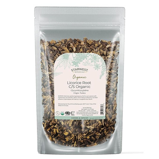 Starwest Botanicals Organic Licorice Root Tea Loose Cut and Sifted, 4 Ounces
