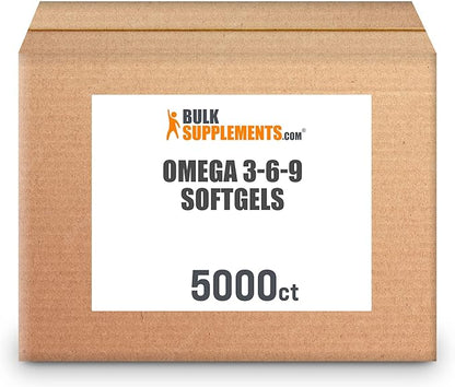 BulkSupplements.com Omega 3-6-9 Softgels - Triple Omega Supplement, from Flaxseed, Evening Primrose & Fish Oil- 2 Softgels per Serving (2400mg), 5000 Count (Pack of 1)