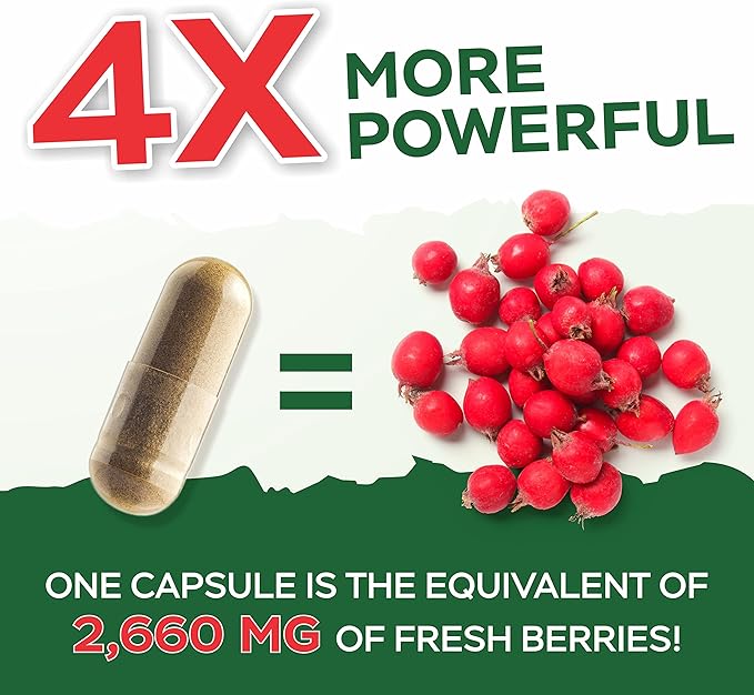 Purely Holistic Hawthorn Berry - 150 Vegan Capsules - 5 Month Supply - High Strength 4:1 Extract - Non-GMO Hawthorne Supplement - Supports Cardiovascular & Digestive Health