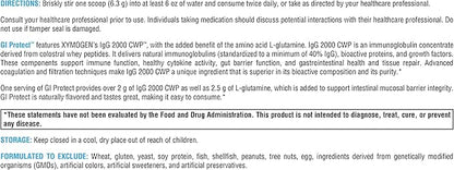 XYMOGEN GI Protect - IgG Immunoglobulin L-Glutamine Powder Supplement - Supports GI Lining + Gut Health, Cytokine Balance, Immune Health + Tissue Repair, Sugar & Stevia Free - Cherry Flavor (6.67 oz)