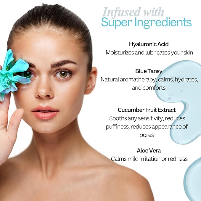 Red Light Therapy Booster Complex | Amplifies Performance of LED Beauty Wands, Masks, & Skincare Devices - w/Blue Tansy, Hyaluronic Acid, Cooling Cucumber, Aloe Vera