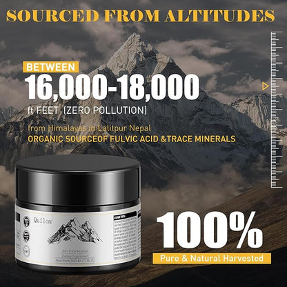 Shilajit Pure Himalayan Organic Shilajit Resin - Shilajit Supplement - Gold Grade 100% Pure Shilajit with Fulvic Acid & 85+ Trace Minerals Complex for Energy & Immune Support - 50 Grams