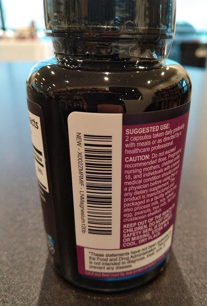Magnesium Citrate Capsules 1000mg - Max Absorption Magnesium Powder for Muscle, Nerve, Bone and Heart Health Support, High Absorption Citrate Complex, Gluten Free, Non-GMO - 120 Capsules