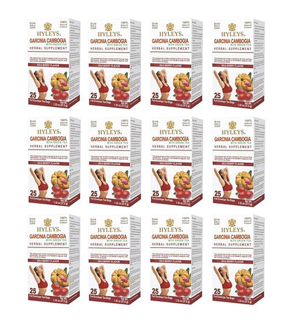 HYLEYS Tea Garcinia Cambogia Green Tea with Goji Berry Flavor - 25 Tea Bags (12 Pack - 300 Tea Bags Total)