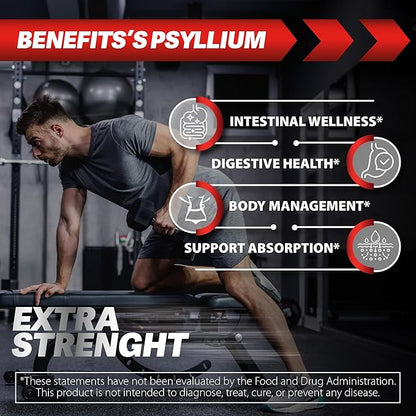 BEBEFEN Psyllium Husk Capsules 2400mg with Black Pepper - 2 Month Supply - Daily Soluble Fiber for Gut Health - Non-GMO and Gluten-Free Formula