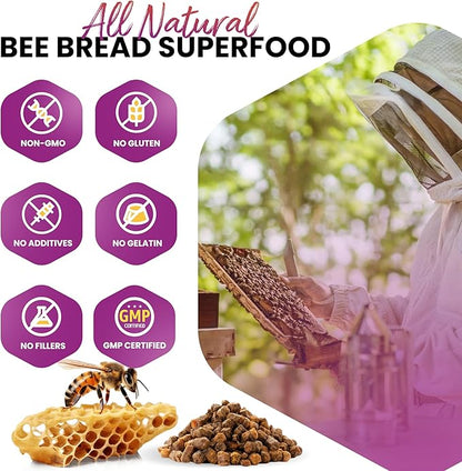 Bee Bread & Royal Jelly Capsules Natural Superfood Bundle
